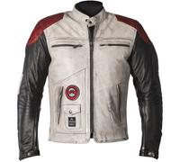 Helstons Tracker Motorrad Lederjacke, schwarz-weiss-rot, Größe XL für Männer
