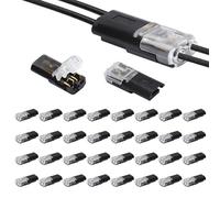 HENGBIRD 40 Stück Kabelverbinder 2 Polig Ohne Abisolieren, Stecker Steckverbinder 12v für Kfz Led Auto Elektro, Kabel Verbinden für 18-22awg Flachkabel Diy Projekte,Kfz Stecker 2 Polig Kompatibel
