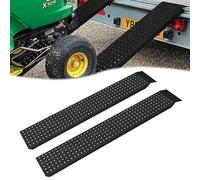 HENGMEI 2X Auffahrrampe, Rampe Max 400 kg, Verzinkter Stahl Auffahrkeile, Bordsteinrampe, Rollstuhlrampe, Fahrradrampe, Laderampe für PKW, Anhänger, Treppe, Fahrrad, Schwarz 135cm