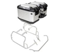 Hepco Becker Kofferträgerset Cutout Honda CRF1000L Africa Twin Adventure Sport BJ2018 (Koffer silber)