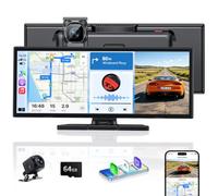 Herilary 11,5 Zoll für Apple Carplay Display & Tragbares Android Auto Display: Car Play mit GPS-Navigation 4K Dashcam Rückfahrkamera Sprachsteuerung Bluetooth Touchscreen Mirror Link AUX FM 64G TF