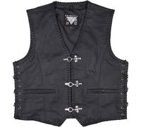 Herren Biker Leder Weste - Modeka Badlands - Retro Vintage Weste