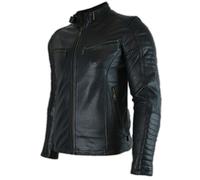 Herren Biker Motorrad Lederjacke mit Protektoren Gesteppt Steppjacke Retro Jacke
