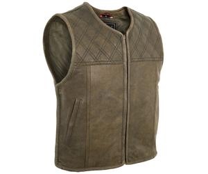 Herren Leder Kutte Lederweste Hunter Weste Custom Biker Weste Vintage Braun