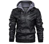 Herren Lederjacke Winterjacke Bikerjacke Bomberjacke Motorradjacke Freizeitmantel Echtleder Biker Winter Motorrad Retro Vintage Jacke üBergangsjacke Leder Pilotenjacke Sweatjacke Freizeitjacke