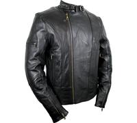 Herren Motorrad Lederjacke Biker Chopper Rocker Jacke mit Protektoren Retro