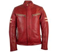 Herren Retro Motorrad Lederjacke mit Protektoren Biker Jacke Motorradjacke