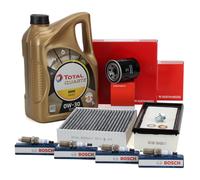HERTH+BUSS Filterset 4x BOSCH Zündkerze 5L TOTAL Motoröl für SMART FORFOUR 1.3