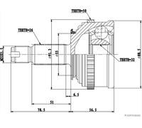 HERTH+BUSS JAKOPARTS Gelenksatz, Antriebswelle Links, Radseitig, Rechts