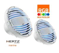 Hertz HMX 8-LD-TW | 20cm Hochleistungs Marine Koaxial Lautsprecher weiß | RGB-LED