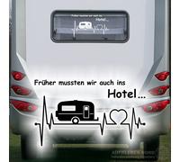 Herzschlag Wohnwagen 50cm Hotel Spruch Auto Aufkleber B125 Heck Caravan Urlaub