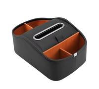 HEYISM Auto Mittelkonsole Organizer für Opel Combo Life XL E 2018-2022, Mittelkonsole Aufbewahrungsbox Konsole Organizer Tray Mittelarmlehne Leder Zubehör,Black-A