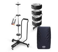 HEYNER® Felgenbaum Fahrbar - Bis zu 285 mm Reifenbreite + bis 100 kg Belastbar + Mit Griff + Bremse + inkl. Schutzcover I Reifenbaum Reifenständer