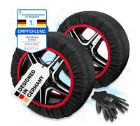 Heyner® Schneeketten Textilschneeketten Anfahrhilfe Stoffketten Snowsocks aus Stoff 2 Stück, Größe L 14"-20"