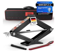 HEYNER® Wagenheber Scherenwagenheber mit Ratsche Verlängerung Kurbel und Gummiauflage 2t inkl. Tasche