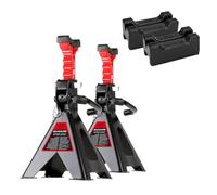 HEYNER® Unterstellbock 2er Set mit Gummiauflage und verstärkter 3in1 Gummiauflage Hubhöhe 300-444 mm TÜV/GS-Zertifiziert Traglast 3t Stützbock Stützfuß 10-Fach Höhenverstellbar