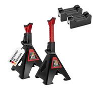 HEYNER® Unterstellbock 2er Set mit Gummiauflage und verstärkter 3in1 Gummiauflage Hubhöhe 405-620 mm TÜV/GS-Zertifiziert Traglast 6t Stützbock Stützfuß 10-Fach Höhenverstellbar