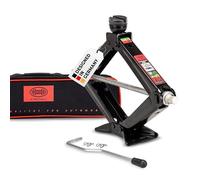 HEYNER® Wagenheber Scherenwagenheber 2,0t - Runder Sattel + Austauschbares Gummipad + Mit Kurbel I TÜV & GS I Auto Heber mit Handkurbel PKW SUV Kleinlastwagen Schwarz