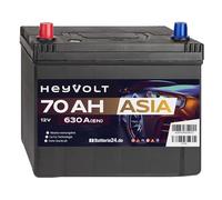 HeyVolt Asia Autobatterie 12V 70Ah 630A/EN Starterbatterie, absolut wartungsfrei, Pluspol Links