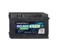HeyVolt EFB Autobatterie 12V 80Ah 770A Hochleistungs-Blei-Säure-Batterie, Start-Stop geeignet, Langlebig, Kompatibel mit PKW