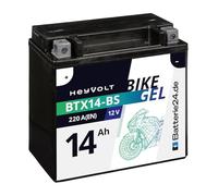 HeyVolt BIKE GEL Motorradbatterie YTX14-BS 51214 12V 14Ah