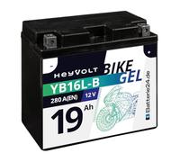 HeyVolt BIKE GEL Motorradbatterie YB16L-B 12V 19Ah