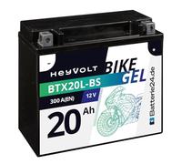 HeyVolt BIKE GEL Motorradbatterie YTX20L-BS 82000 12V 20Ah