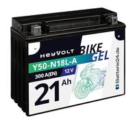 HeyVolt GEL Motorradbatterie 12V 21Ah 19Ah 20Ah Y50-N18L-A 52012 C50-N18L-A Y50N18L-A2