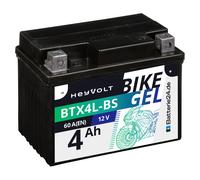 HeyVolt Motorradbatterie GEL 50314 BTX4L-BS ersetzt YTX4L-BS 12V 4Ah