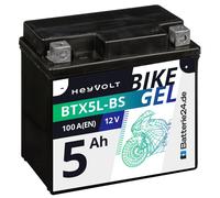 HeyVolt BIKE GEL Motorradbatterie YTX5L-BS 50412 12V 5Ah