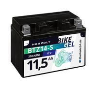 HeyVolt Motorradbatterie GEL 51121 BTZ14-S ersetzt YTZ14-S 12V 11,5Ah