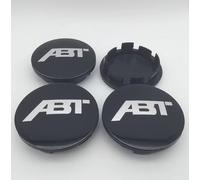 HFLKKC 4 Stück Auto Radnabenabdeckungen, Für ABT, Wasserdicht Radnabe Abdeckung, Verschleißfest Rand Kappen, Kappen Ersatz, Beschützer Trimmen Zubehör,Black-60mm