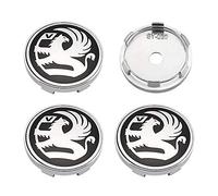 HFLKKC 4 Stück Auto Radnabenabdeckungen, Für Opel Vauxhall Astra k Insignia Vectra Crossland Corsa, 56mm, Wasserdicht Radnabe Abdeckung, Verschleißfest Rand Kappen, Kappen Ersatz,Black