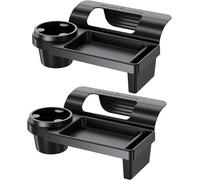 HFSAZJ Multifunktionales Ablageschale für Autofenster, Autotür-Getränkehalter, Fahrzeugtür-Seitenaufhängung, Becherhalter für Autofenster, Fenster-Becherhalter für Fahrzeuge (Schwarz, Kunststoff)