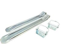 HGW 2 * Anhänger Scharnier mit Anschraub-Bock & Federbolzen/Bordwandscharnier Klappenscharnier Set für Pkw Anhänger (490 mm)