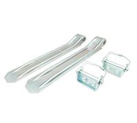 HGW 2 * Anhänger Scharnier mit Anschraub-Bock & Federbolzen/Bordwandscharnier Klappenscharnier Set für Pkw Anhänger (390 mm)