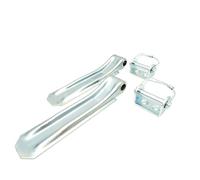 HGW 2 * Anhänger Scharnier mit Anschraub-Bock & Federbolzen/Bordwandscharnier Klappenscharnier Set für Pkw Anhänger (240 mm)