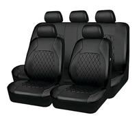 HHCVLUZI Auto Sitzbezüge Für Ford Ranger T6 2012 2013 2014 2015 2016 2017 2018，Atmungsaktiv Autositzbezüge Vorne Hinten Autositz Schonbezug Leder Sitzbezug Autositz Zubehör Innenraum,A/Black