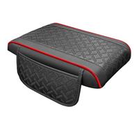 HHCVN Auto Armlehne Abdeckung Für Cupra Ateca/Born/Formentor/Leon/Tavascan/Terramar/TCR/E-TCR, PU Leder Seasons Universal Mittelarmlehne Schutz Auto Innenraum Zubehör,Black and red