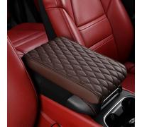 HHCVN Auto Armlehne Abdeckung Für Smart EQ ForTwo/EQ ForTwo Cabrio/EQ ForFour/#1/Forfour/Fortwo, PU Leder Seasons Universal Mittelarmlehne Schutz Auto Innenraum Zubehör,Brown
