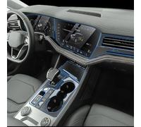 HhyY6LL Auto Interior TPU schutzhülle Film Anti-Scratch Zubehör Für VW Touareg 2024 2023 2022 2021,Mittelkonsole Kratzfest Reparatur TPU Schützen Folie,C-transparent