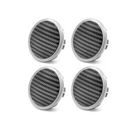 HIBEYO 4 Stück 75mm Auto ABS Felgenabdeckung Radnabenabdeckung Passt für Mercedes Benz GLC GLS GLE GLB A/B/C/E/G/R Nabendeckel Radnabendeckel Autozubehör Radnaben Nabenkappen-Kohlefaser Silver