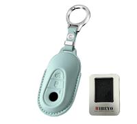 HIBEYO Auto Schlüsselabdeckunge Passt für Mercedes Benz C E S GLC EQE EQS Klasse W206 S206 W223 X254 Leder Schlüsselgehäuse Schlüsselhülle Cover Fernbedienungen Schutzhülle Schlüsselbox-Blau