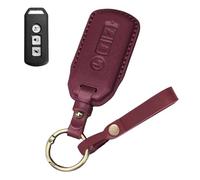 HIBEYO Schlüssel hülle Passt für Honda Forza 125 250 300 350 PCX160 ADV Switch 150 Scoopy Leder Motorrad Schlüsselbox Schlüsselcover Schutzhülle Fernschlüsselhülle Schlüsselanhänger zubehör-Rot