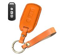 HIBEYO Schlüssel hülle Passt für Honda Forza 125 250 300 350 PCX160 ADV Switch 150 Scoopy Leder Motorrad Schlüsselbox Schlüsselcover Schutzhülle Fernschlüsselhülle Schlüsselanhänger zubehör-Orange