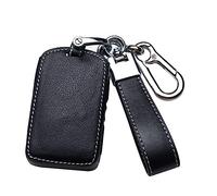 HIBEYO Smart Autoschlüssel Hülle Passt für Volvo Leder Schutzhülle Schlüsselhülle Passt für Volvo XC90 XC70 S60 S80,S90 C30 V70 V90 T6 T8 Funkschlüssel Schlüsselbund-Seitliche Tasten Schwarz