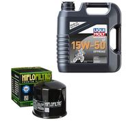 HiFlo Ölfilter Set LIQUI MOLY 15W-50 Off. 4L für Honda XLV 750 R RD01 Bj.1984