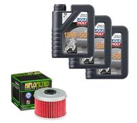 HiFlo Ölfilter Set LiquiMoly 15W-50 Off. 3L für Adly Hurricane 500 S LOF Bj.2018