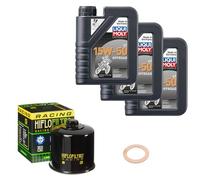 HiFlo Ölfilter Set LM 15W-50 Off. 3L für Suzuki DL 1000 V-Strom WVBS1111 Bj.2006