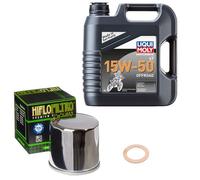 HiFlo Ölfilter Set LM 15W-50 Off. 4L für Triumph Tiger 955 i SpRad 709EN Bj.2004